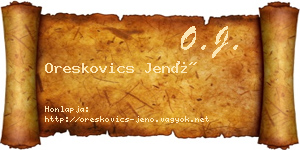 Oreskovics Jenő névjegykártya